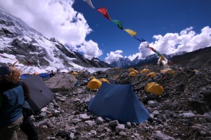 The Everest base camp in 2008 (image emlfaulk).